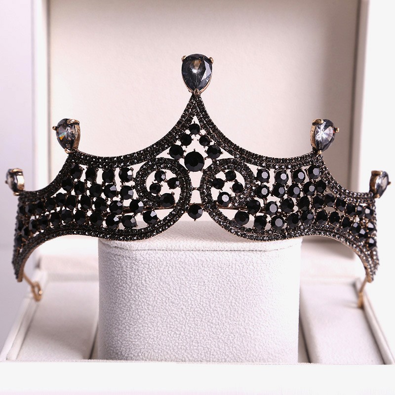 Color: Black, Size: 14x7.5cm - Vintage Baroque Black Zircon Photography Accessories
