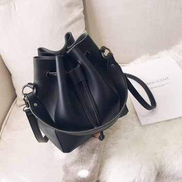 Women''s bag 2021 new wave Korean version frosted Handbag Shoulder Bag fashion simple and easy chic bag bucket—3