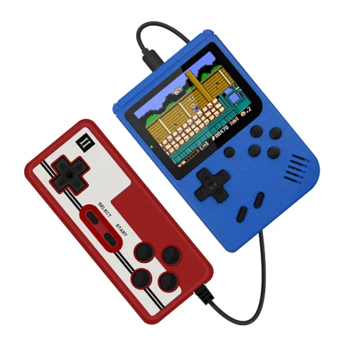 Product color: Red blue - Mini game console classic handheld mini king game console with color screen built in