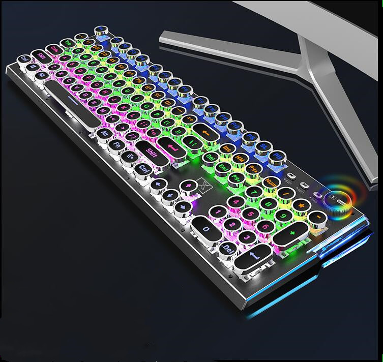 Mechanical Keyboard 104 Anti-ghosting Luminous Blue Black Red Brown ...