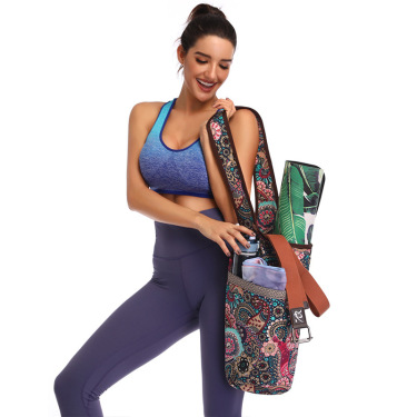 Yoga Mat Bag Casual Fashion Canvas Yoga Bag Backpack with Large Size Zipper Pocket Fit Most Size Mats Yoga Mat Tote—3