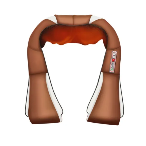 Color: Brown, Model: 6keys-US plug, Plug:  - Car U Shape Electrical Shiatsu Back Neck Shoulder Body Massager Infrared Heated Kneading Car Home Massager