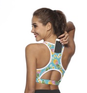 Women Sports Bra with Phone Pocket Fitness Yoga Tank Crop Top Push Up Underwear