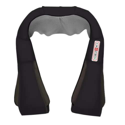 Color: Black, Model: 6keys-EU plug, Plug:  - Car U Shape Electrical Shiatsu Back Neck Shoulder Body Massager Infrared Heated Kneading Car Home Massager
