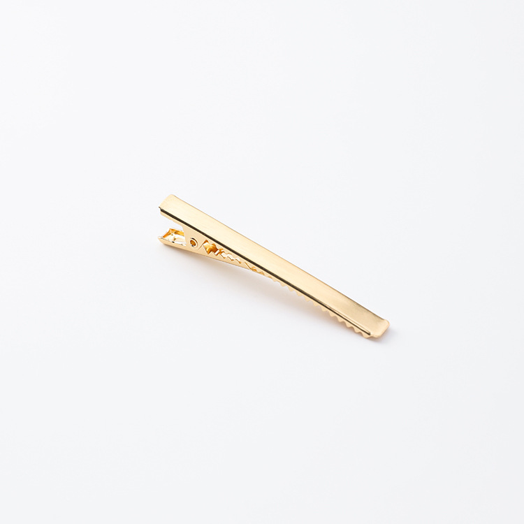 Color: Short gold - Metal Brushed Simple Word Duckbill Clip Liu Seaside Clip Top Clip