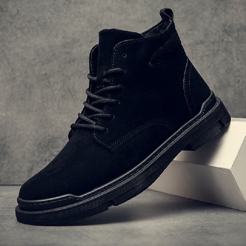 Casual leather shoes high-top boots - CJdropshipping