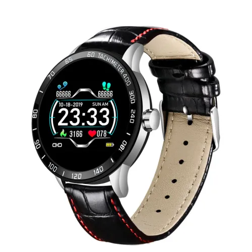 Color: Belt silver - Compatible with Apple , K7 Full Round Screen Smart Bracelet