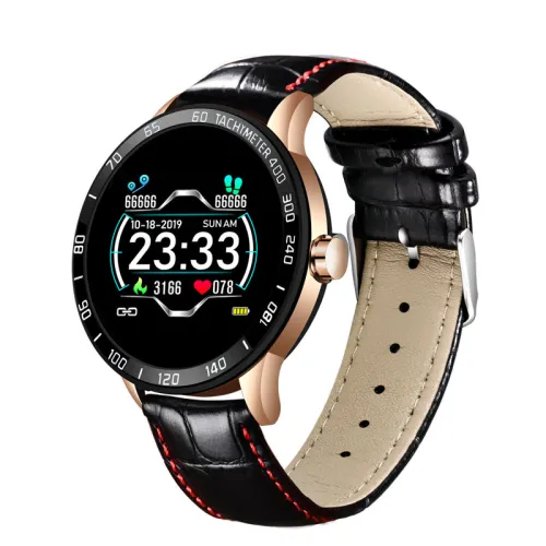 Color: Belt gold - Compatible with Apple , K7 Full Round Screen Smart Bracelet