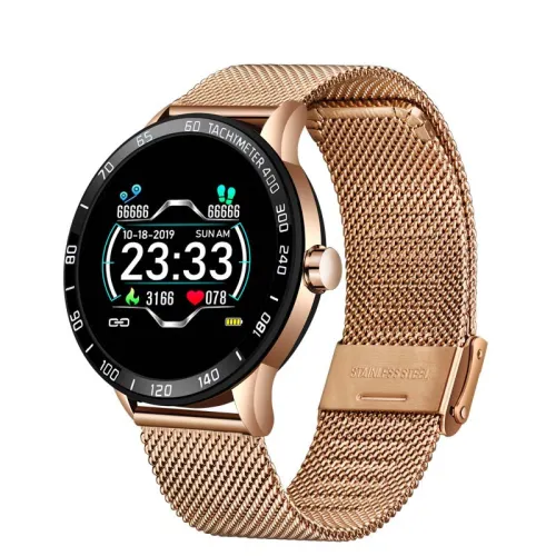 Color: Black gold - Compatible with Apple , K7 Full Round Screen Smart Bracelet