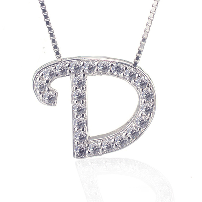 Sterling Silver Letter Necklace Pendant - CJdropshipping