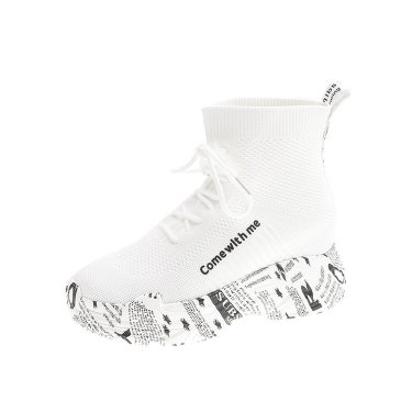 High-top lace-up letter boots—5