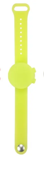 Color: Right yellow - Outdooor Silicone Wristband Hand Sanitizer Disinfectant Bracelet