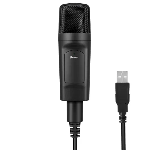 Color: Black USB - USB Condenser Microphone Computer Desktop Live Recording Wired Microphone