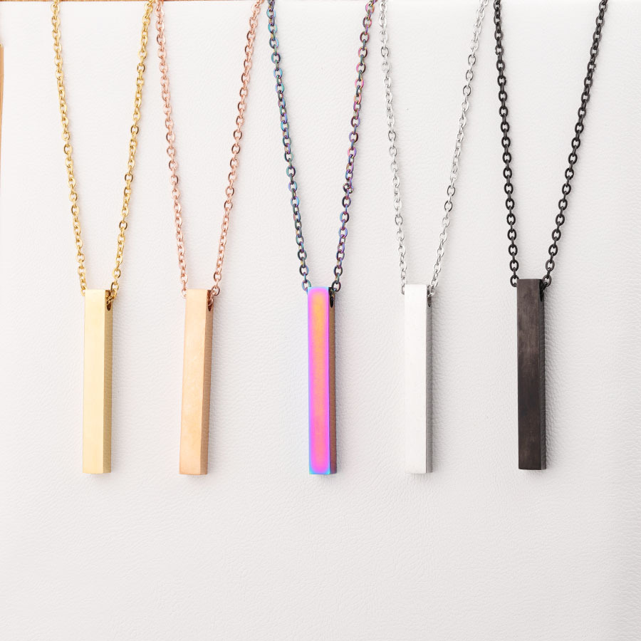 3D Engraved Bar Necklace - CJdropshipping