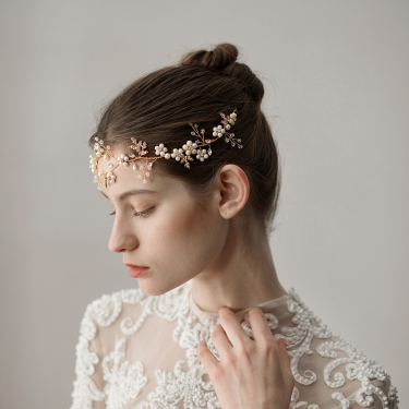 Pearl Flower Wedding Headband Accessories—2