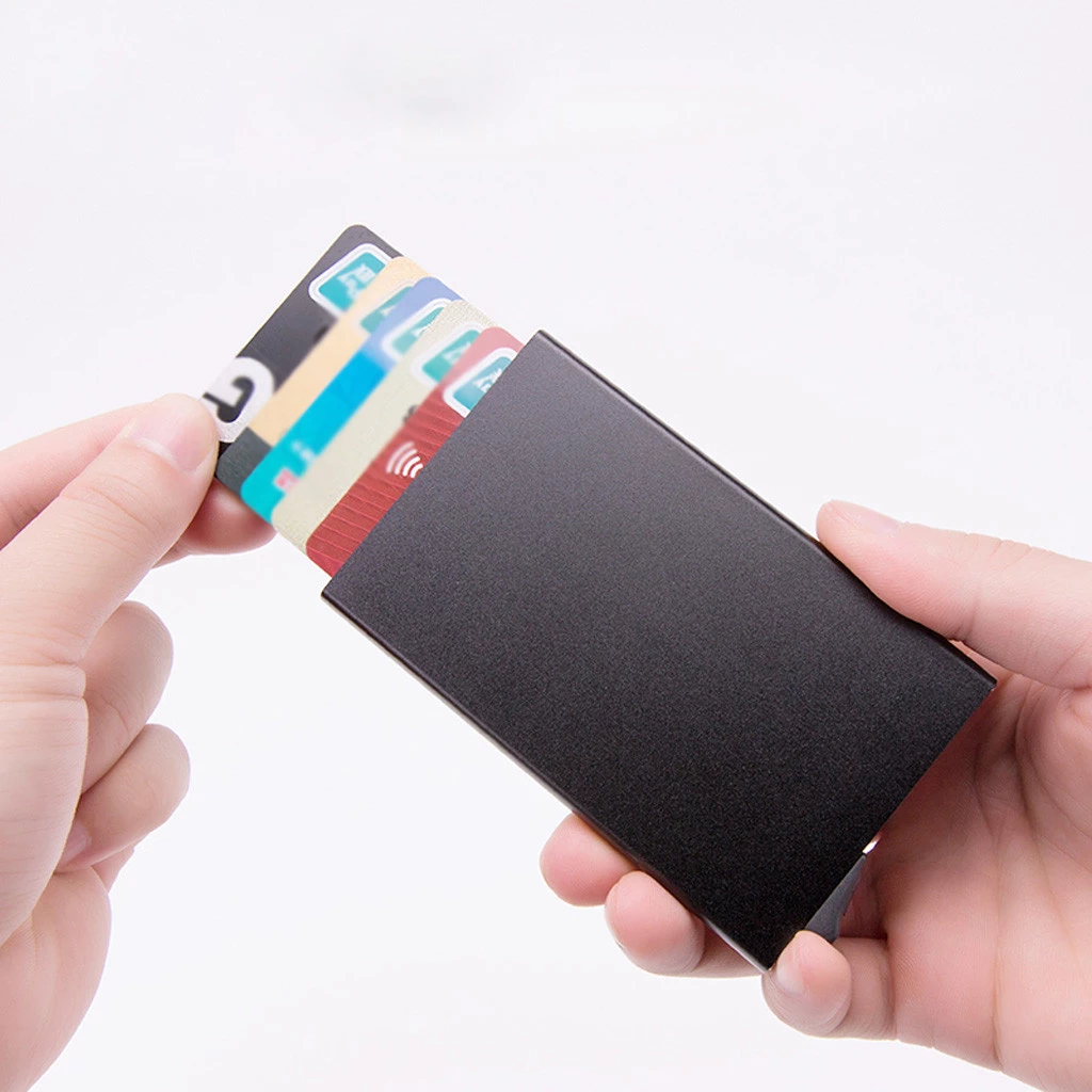High-grade Alumina Mult-card Holder Solid Color Automatic Pop-up Anti-theft Bank Card Box - CJdropshipping