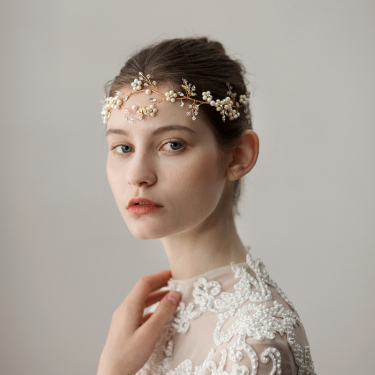 Pearl Flower Wedding Headband Accessories—1
