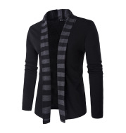 Men's Fashion Trendy Color Contrast Striped Stitching Sweater