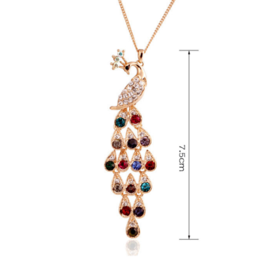 Creative Crystal Peacock Bridal Jewelry Set—3