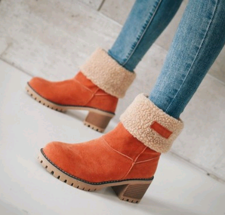 Mid-Tube Thick Heel Suede Snow Boots shopper-ever.myshopify.com