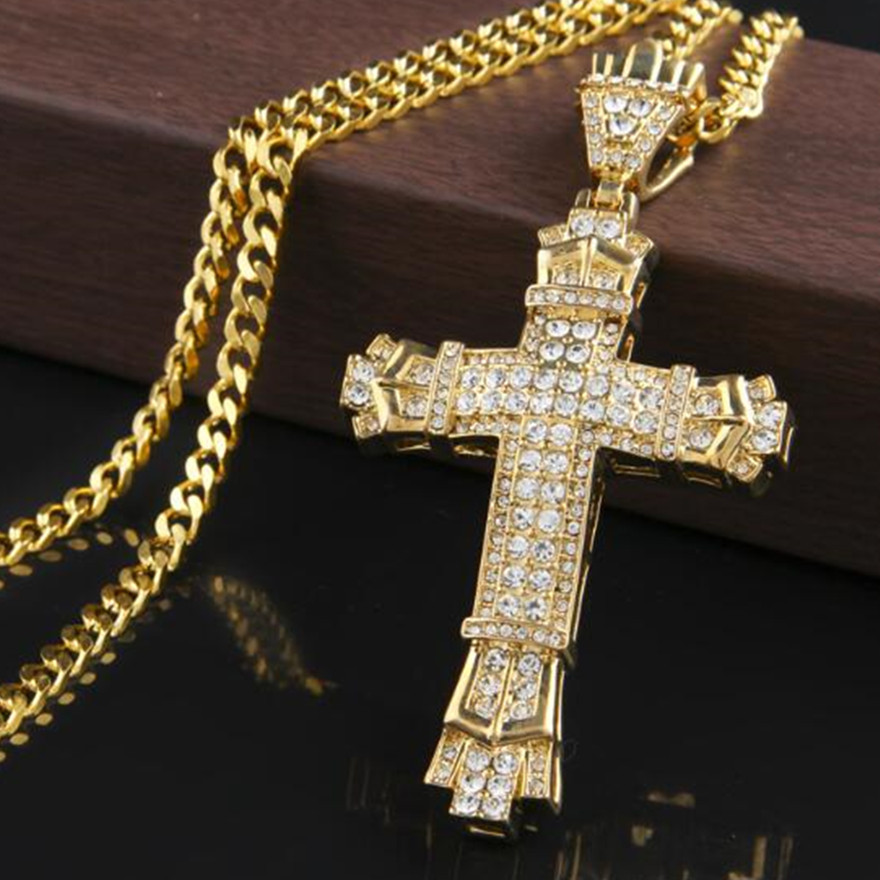 Iced Out Mens Cross Necklace - CJdropshipping