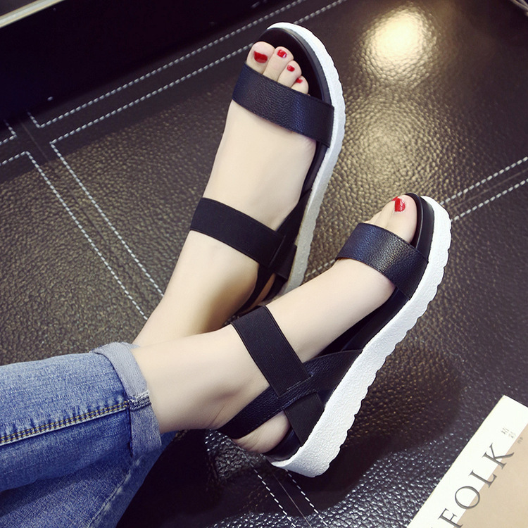 Elastic wedge sandals - CJdropshipping