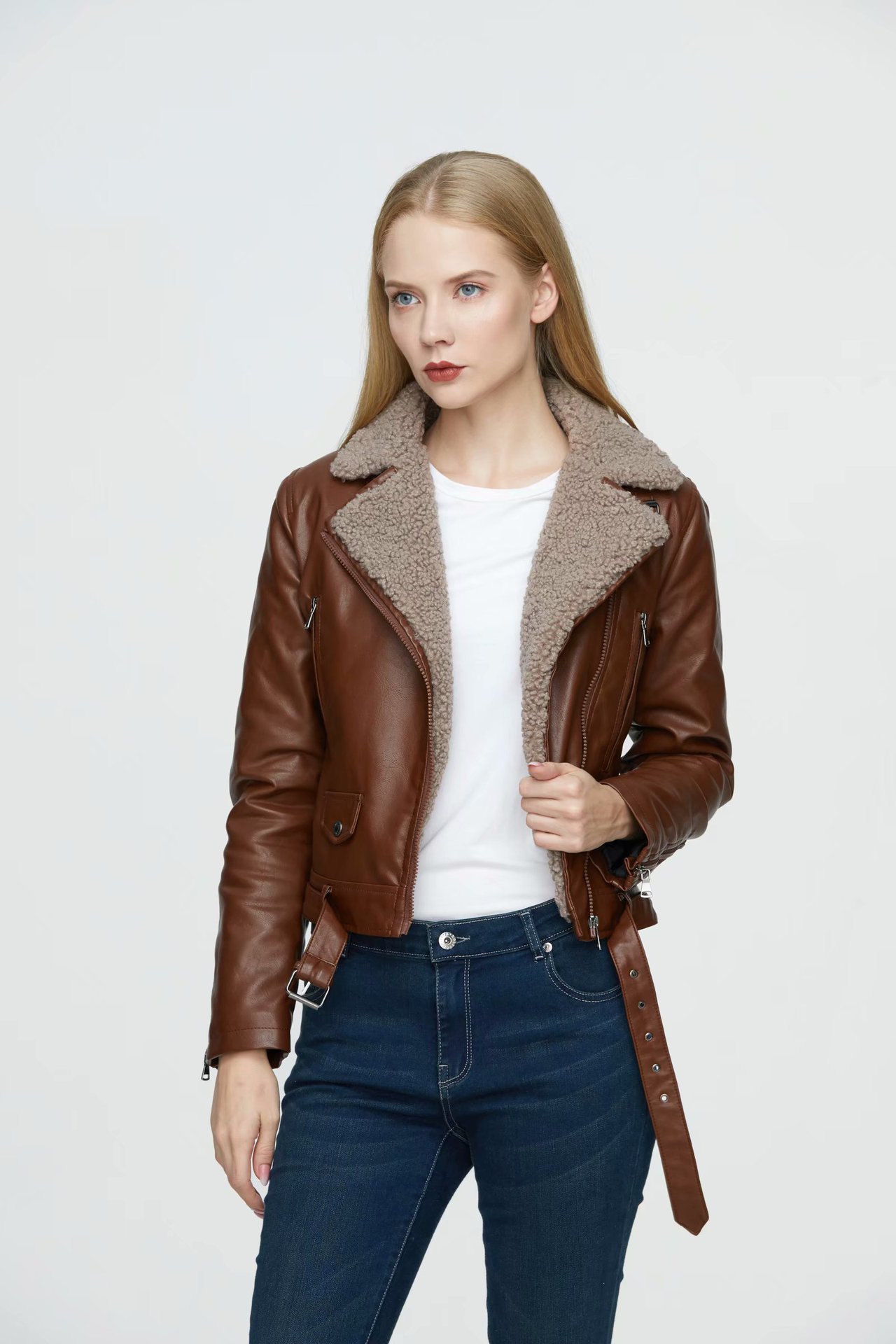 Cheap One piece Fur Lamb Wool Short Coat CJdropshipping