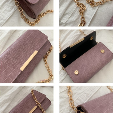 Fashion Simple Solid Color Single Shoulder Small Square Bag—2