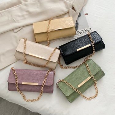 Fashion Simple Solid Color Single Shoulder Small Square Bag—1