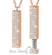 Retractable Three-dimensional Rod Pendant DIY Customized Name Diamond Necklace