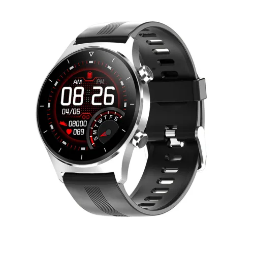 Color: Silver plastic - Compatible with Apple , Waterproof Silicone Strap Bluetooth Watch