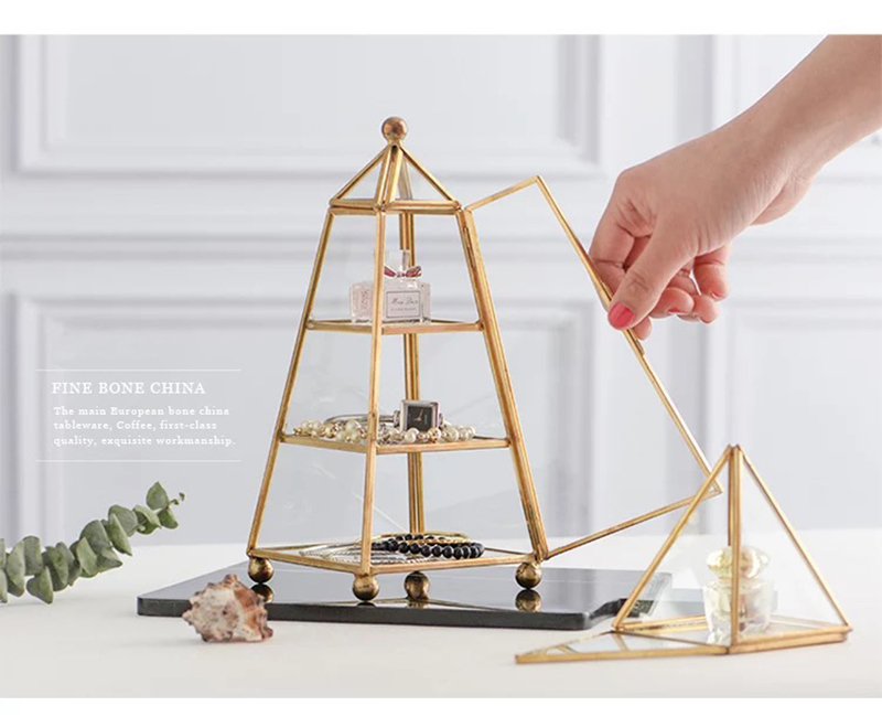 Tower Shaped Geometric Glass Jewelry Storage Box CJdropshipping