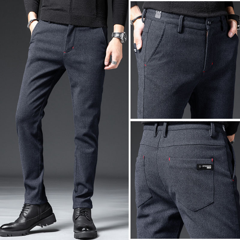 Business Casual Black Men's Straight Casual Pants - CJdropshipping