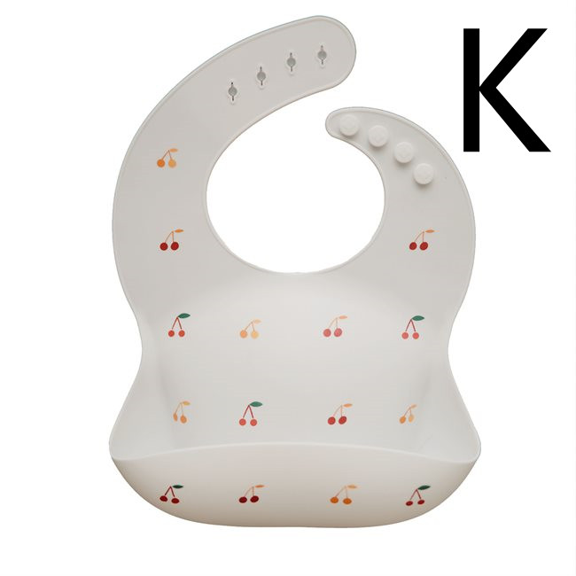 "Easy-to-clean silicone bib with built-in food catcher"