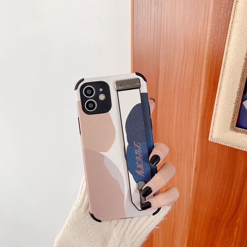 Morandi Color Wrist Band Silicone iPhone Case