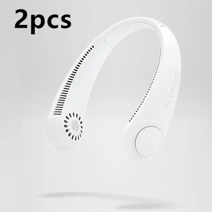 Color: White2pcs, power: USB - New Hanging Neck Fa