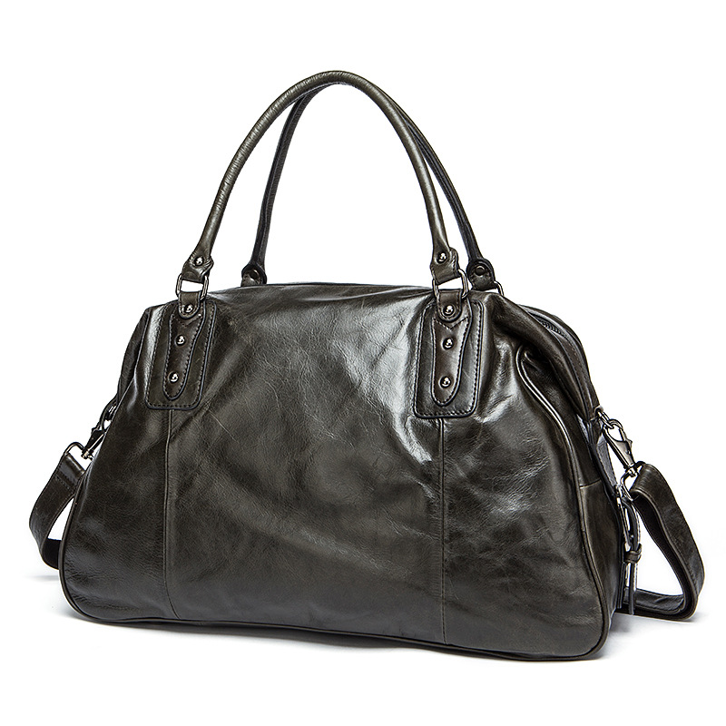 Large Cowhide Travel Bag | Genuine Leather Handbag