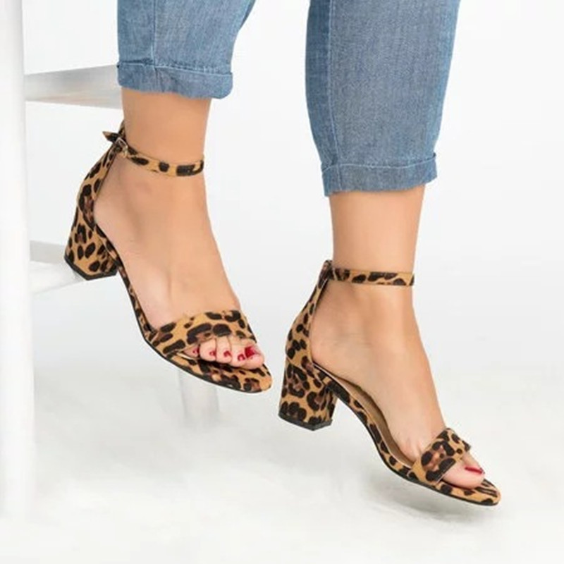 Wide-fit Chunky Heeled Buckle Strap Sandals