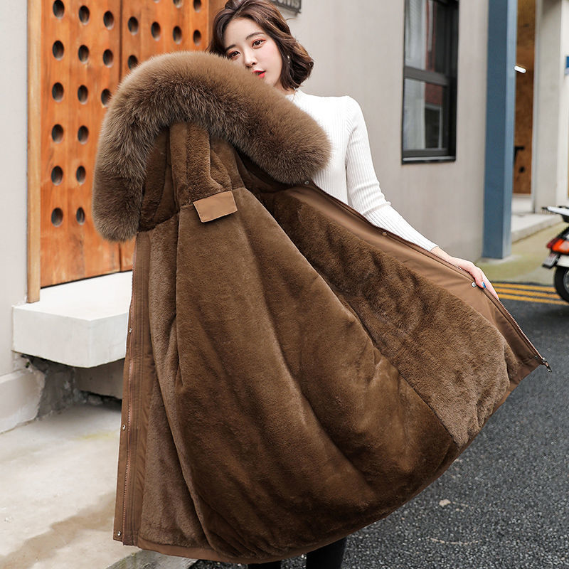 New Mid-length Plus Velvet Thick Parka Korean Cotton Coat - Bild 7 von 7