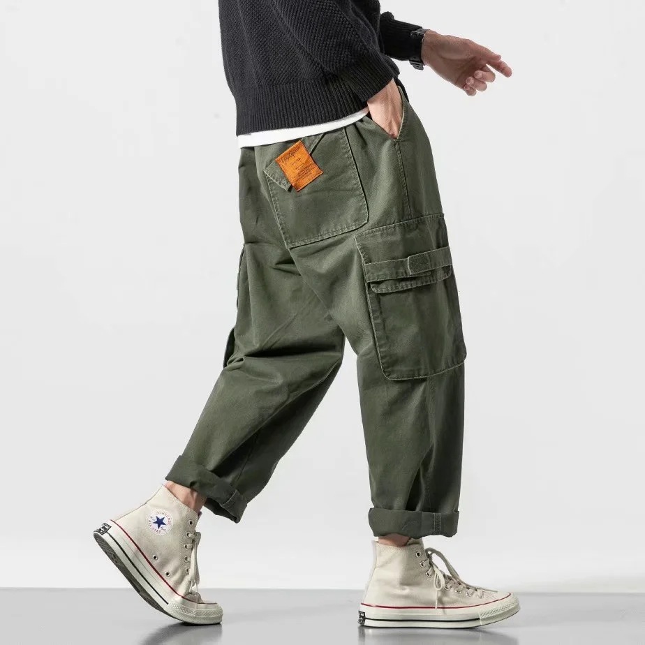 High Street Nine Points Japanese Casual Pants | Overalls Straight Streetwear Clothing Pants | Overalls Streetwear Pants