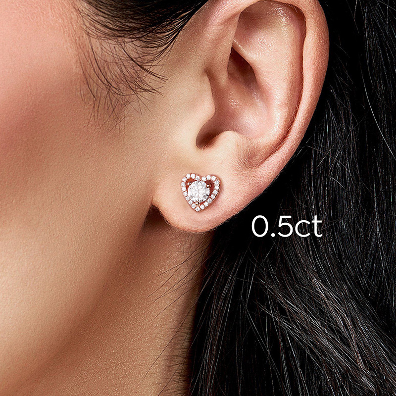 Stunning Sterling Silver Moissanite Stud Earrings, a timeless accessory for adding elegance to any ensemble