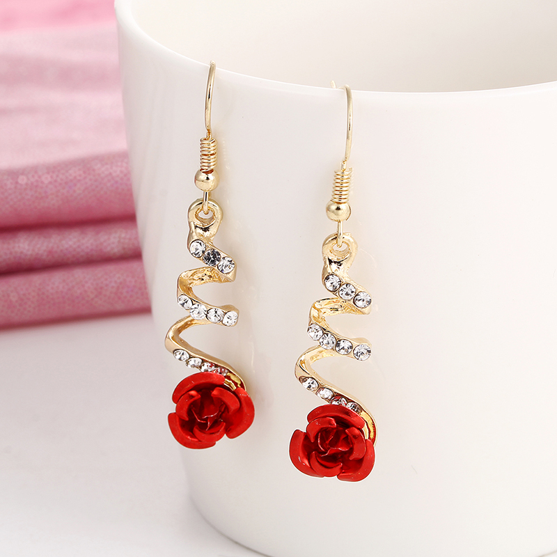2510492a 4352 4318 8196 568e7f33ba7f - Fashion Jewelry Ethnic Red Rose Drop Earrings Big Rhinestone Earrings Vintage For Women Rose Gold Spiral Dangle Earring