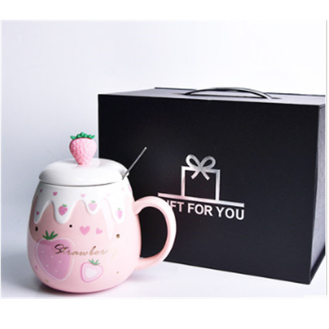 Kawaii Donut Bunny Ceramic Mug With Lid + Spoon – Kawaiies