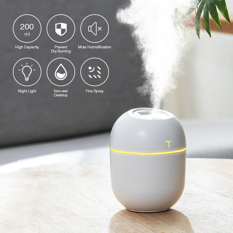 Air Humidifier Mini Ultrasonic USB Essential Oil Diffuser Car and Home Purifier