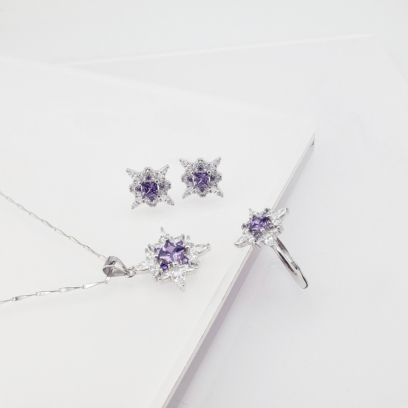 Elegant Sterling Silver Necklace Set for Women's Fashion