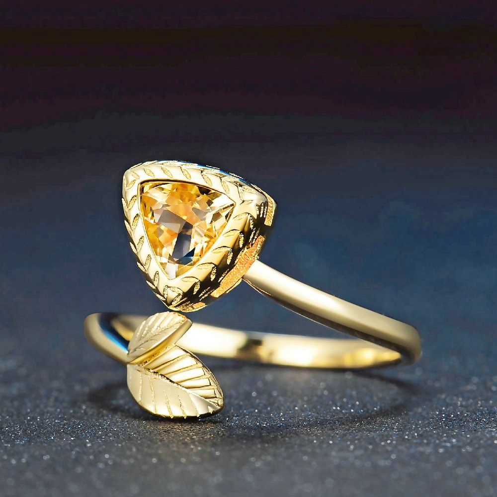 Grazia Jewelry Trillion Natural Citrine Ring