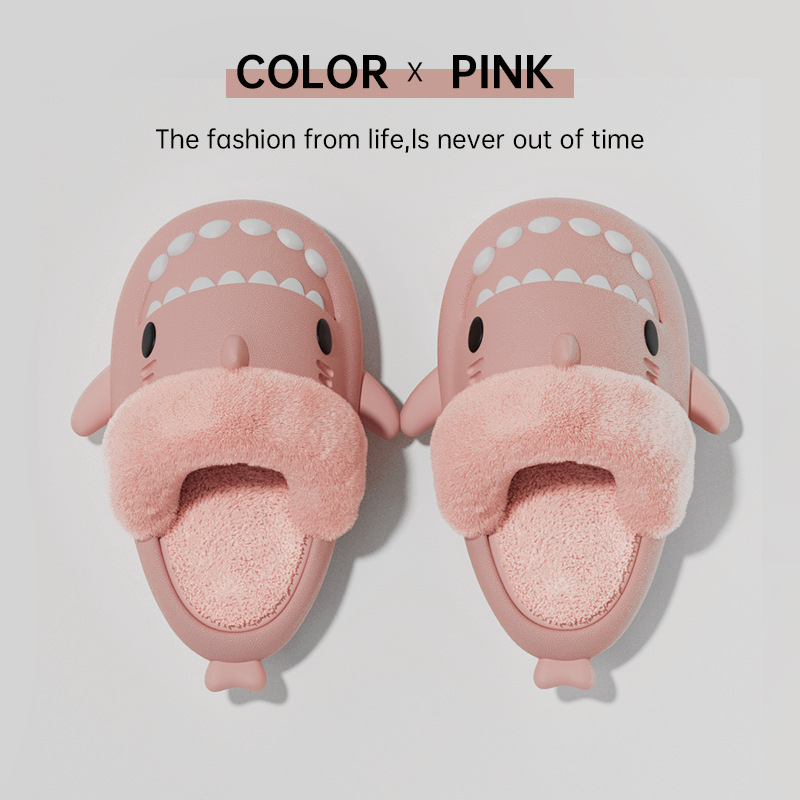 Winter Shark Slippers Detachable Warm Fuzzy Slippers Bedroom House Shoes Women - Picture 13 of 13
