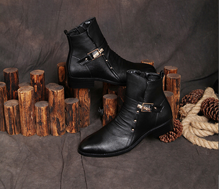 Lining Ankle Leather Boots Retro Shoes For Men