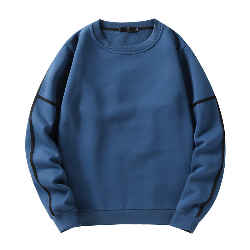 2a7e1992 f83b 479e 9287 1e7823f74e3e - Contrasting Basic Round Neck Long Sleeve Sweatshirt