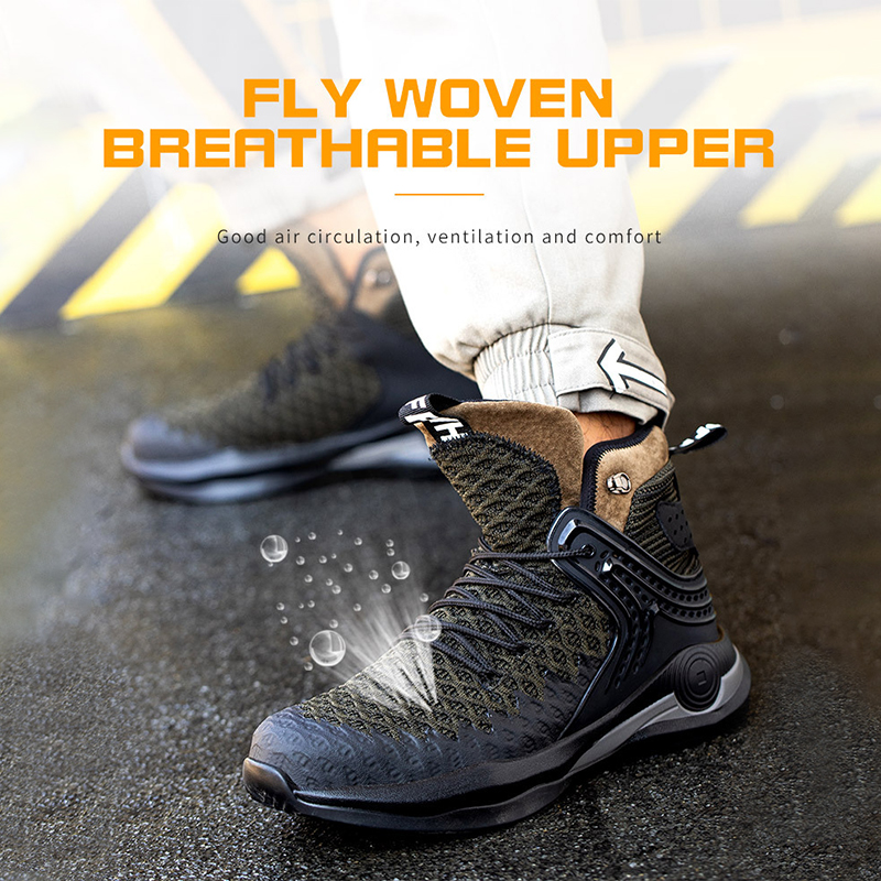 High-top Safety Shoes Construction Protective Footwear Men Steel Toe ...